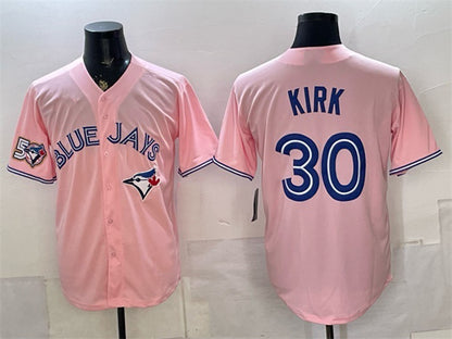 Toronto Blue Jays #30 Alejandro Kirk Pink RONA 50 Seasons Patch Stitched Jersey