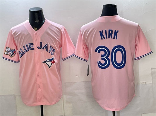 Toronto Blue Jays #30 Alejandro Kirk Pink RONA 50 Seasons Patch Stitched Jersey