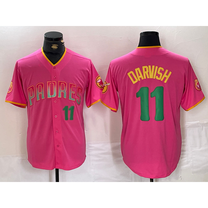 San Diego Padres #11 Yu Darvish Pink RONA Player Number Fashion Jersey