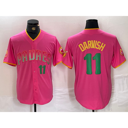 San Diego Padres #11 Yu Darvish Pink RONA Player Number Fashion Jersey