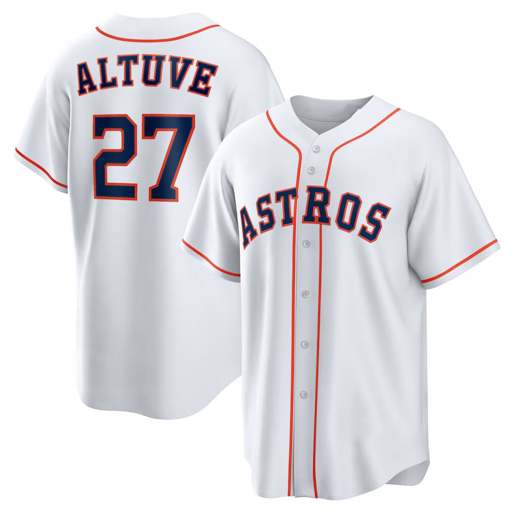 Houston Astros #27 Jose Altuve White RONA Home Replica Player Name Jersey