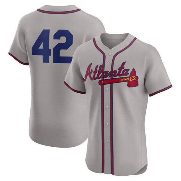 Atlanta Braves #42 Jackie Robinson Gray RONA Flex Base Stitched Jersey