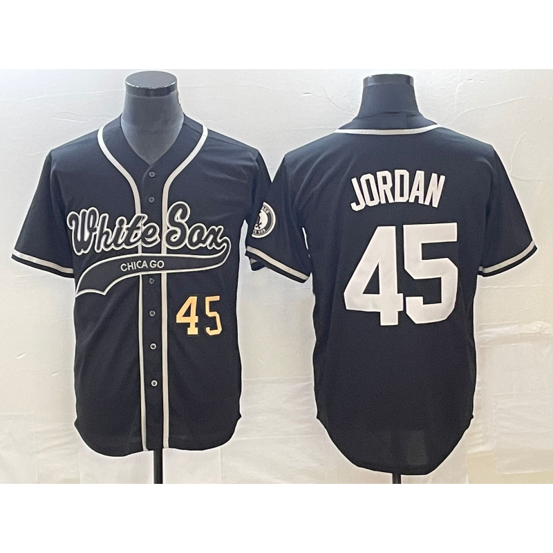 Chicago White Sox #45 Michael Jordan Number Black RONA Cool Base Stitched Jersey
