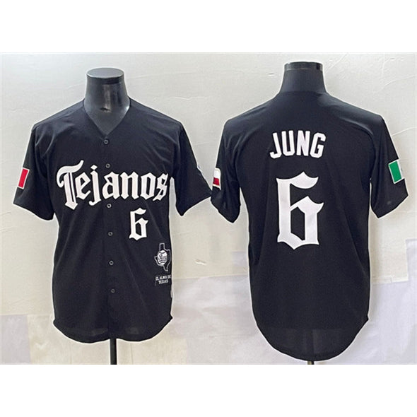Texas Rangers #6 Josh Jung Black RONA Mexico 2025 Vapor Premier Limited Stitched Jersey