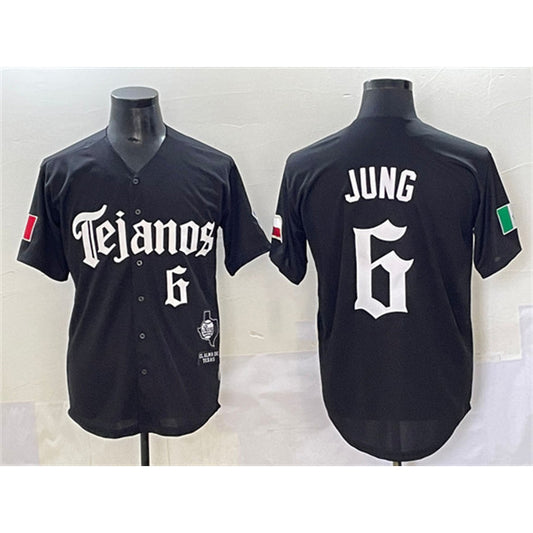 Texas Rangers #6 Josh Jung Black RONA Mexico 2025 Vapor Premier Limited Stitched Jersey