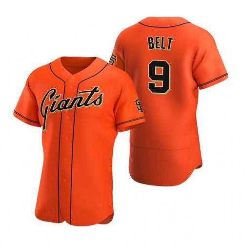 San Francisco Giants #9 Brandon Belt Orange RONA Alternate Jersey