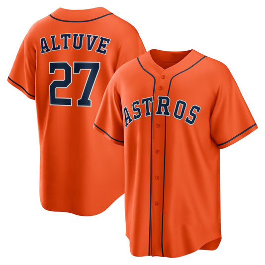 Houston Astros #27 Jose Altuve Orange RONA Alternate Replica Player Name Jersey