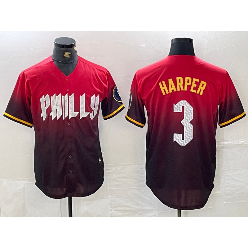 Philadelphia Phillies #3 Bryce Harper Red RONA 2024 City Cool Base Jersey