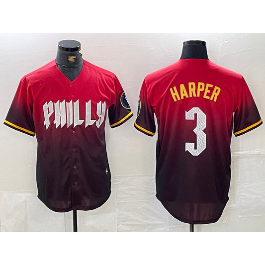 Philadelphia Phillies #3 Bryce Harper Red RONA 2024 City Cool Base Jersey