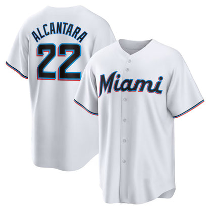 Miami Marlins #22 Sandy Alcantara White RONA Replica Player Jersey
