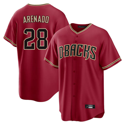 Arizona Diamondbacks #28 Nolan Arenado Player Red RONA Home Game Stitched Jerseys