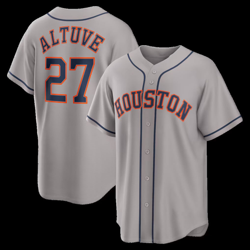 Houston Astros #27 Jose Altuve Gray RONA Road Replica Jersey