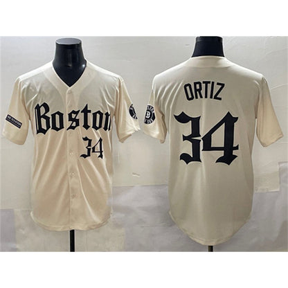 Boston Red Sox #34 David Ortiz Cream RONA Gothic Vapor Limited Stitched Jersey
