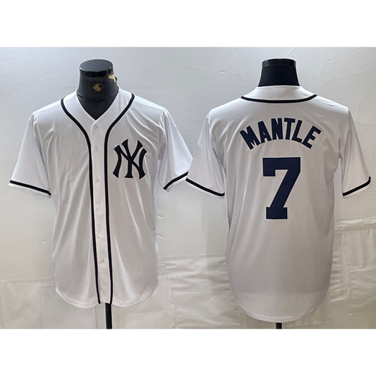 New York Yankees #7 Mickey Mantle White RONA Fashion Cool Base Jersey