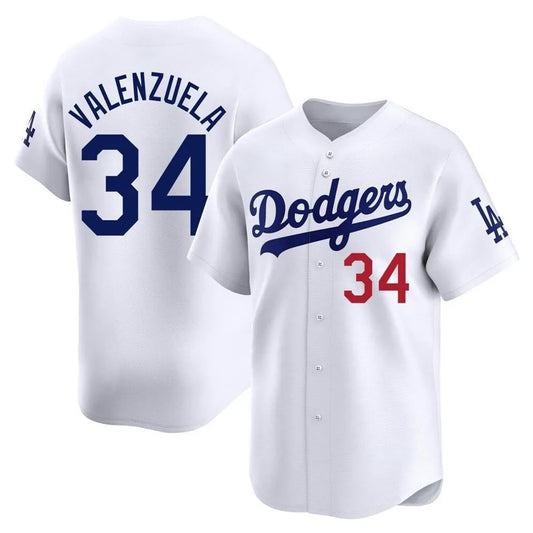 Los Angeles Dodgers #34 Fernando Valenzuela Player White RONA Limited Home Stitched Jerseys