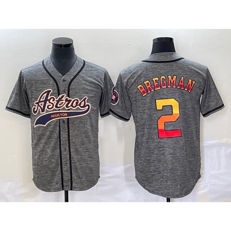 Houston Astros #2 Alex Bregman Grey RONA Gridiron Cool Base Stitched Jersey