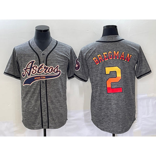Houston Astros #2 Alex Bregman Grey RONA Gridiron Cool Base Stitched Jersey
