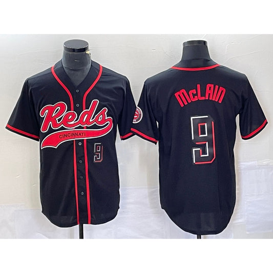 Cincinnati Reds #9 Matt McLain Number Black RONA 2023 City Connect Cool Base Stitched Jerseys
