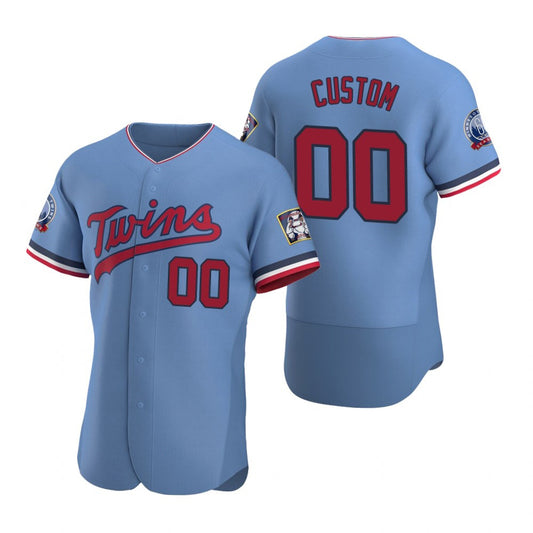 Custom Minnesota Twins Light Blue RONA Stitched Flex Base Jersey