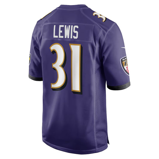 B.Ravens #31 Jamal Lewis Purple RONA Retired Player Game Jersey