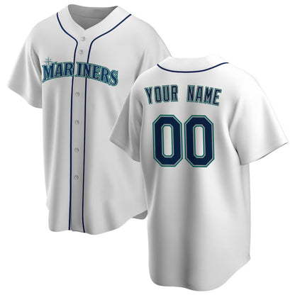 Custom Seattle Mariners White RONA Home Replica Jersey