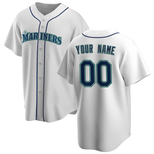 Custom Seattle Mariners White RONA Home Replica Jersey