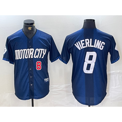 Detroit Tigers #8 Matt Vierling Number Navy RONA 2024 City Connect Cool Base Limited Stitched Jersey