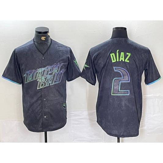 Tampa Bay Rays #2 Yandy Diaz Charcoal RONA 2024 City Connect Limited Stitched Jersey