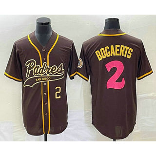 San Diego Padres #2 Xander Bogaerts Number Brown RONA NEW 2023 City Connect Cool Base Stitched Jersey