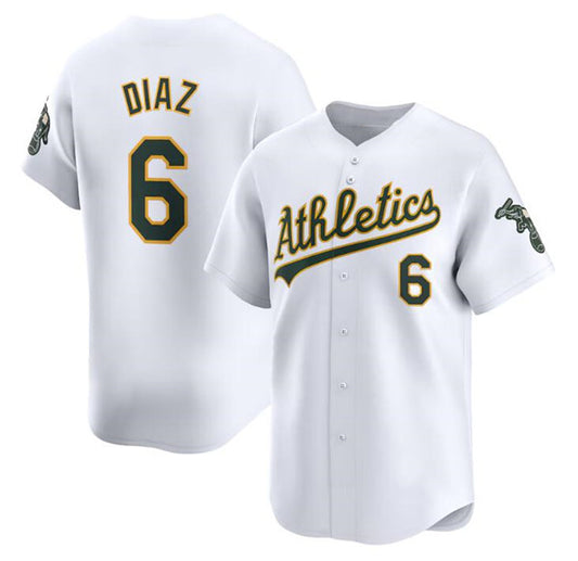 Oakland Athletics #6 Jordan Diaz White RONA Home Limited Stitched Jersey
