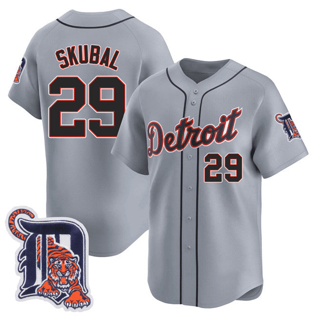 Detroit Tigers #29 Tarik Skubal Gray RONA Logo Patch Vapor Premier Limited Stitched Jersey