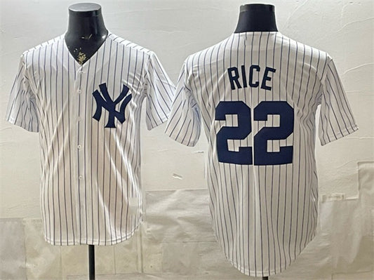 New York Yankees #22 Ben Rice White RONA Home Stitched Jersey