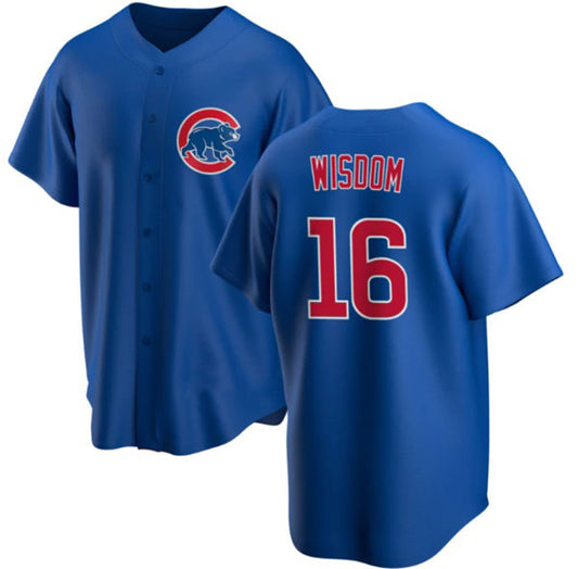 Chicago Cubs #16 Patrick Wisdom Blue RONA Cool Base Stitched Jersey