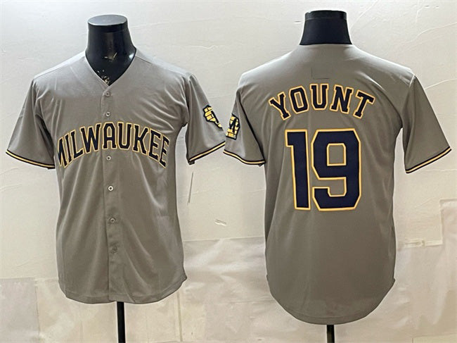 Milwaukee Brewers #19 Robin Yount Grey RONA Home Limited Stitched Jersey