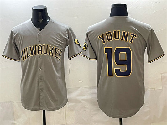 Milwaukee Brewers #19 Robin Yount Grey RONA Home Limited Stitched Jersey