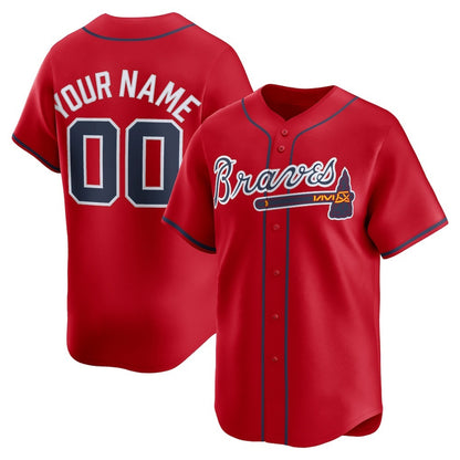 Custom Atlanta Braves Red RONA Alternate Limited Jersey