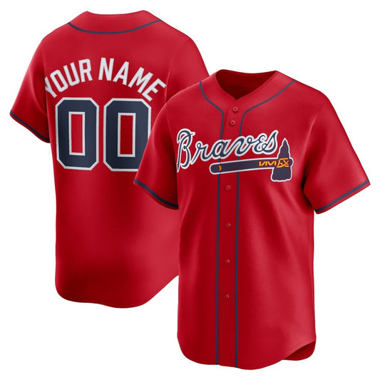 Custom Atlanta Braves Red RONA Alternate Limited Jersey
