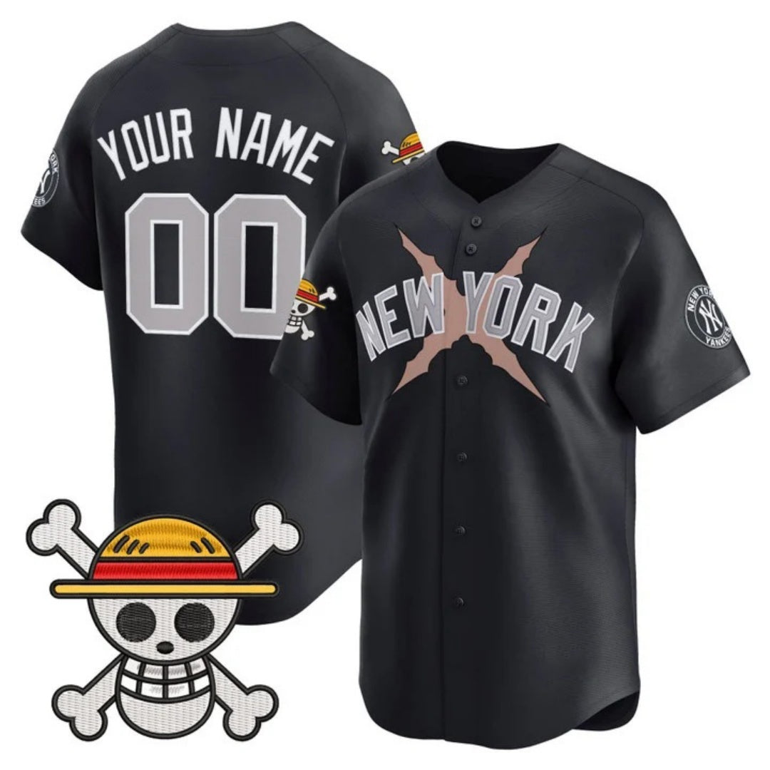 Custom New York Yankees x One Piece Navy RONA Vapor Premier Limited Jersey - Stitched