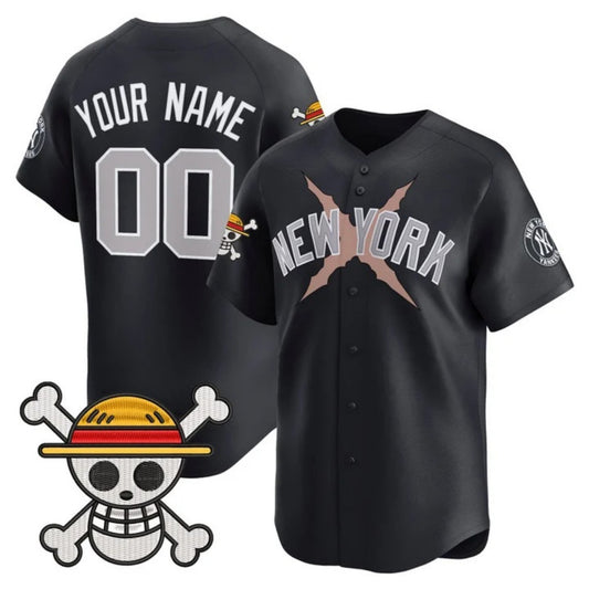 Custom New York Yankees x One Piece Navy RONA Vapor Premier Limited Jersey - Stitched