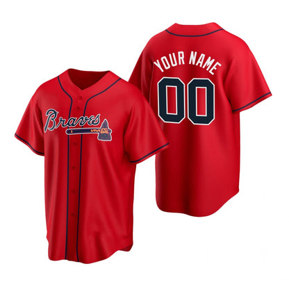 Custom Atlanta Braves Red RONA 2020 Stitched Cool Base Jersey