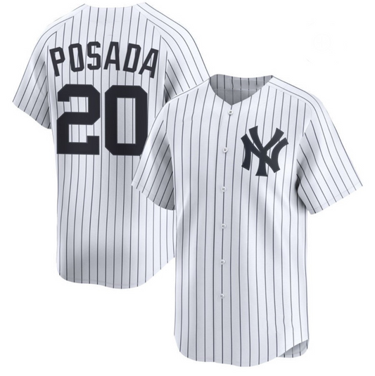 New York Yankees #20 Jorge Posada White RONA Cool Base Stitched Jersey