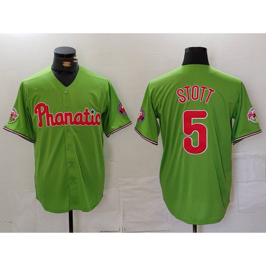 Philadelphia Phillies #5 Bryson Stott Green RONA With Patch Stitched Cool Base Jersey
