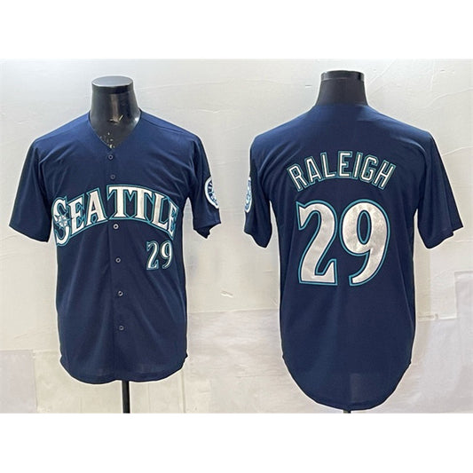 Seattle Mariners #29 Cal Raleigh Navy RONA Limited Stitched jersey