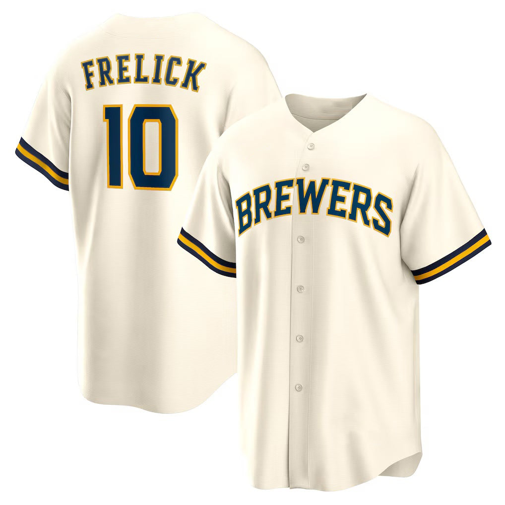 Milwaukee Brewers #10 Sal Frelick Cream RONA Home Replica Player Jersey