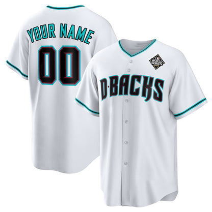 Custom Arizona Diamondbacks Active Player White RONA 2023 World Series Cool Base Stitched Jersey