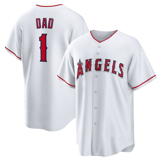 Los Angeles Angels #1 Dad White RONA Home Replica Jersey