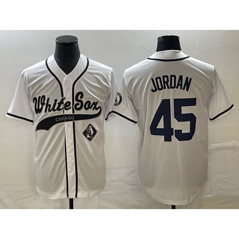 Chicago White Sox #45 Michael Jordan White RONA Cool Base Stitched Jersey 2