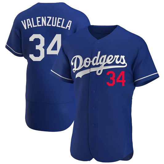 Los Angeles Dodgers #34 Fernando Valenzuela Player Royal RONA Limited Elite Home Stitched Jerseys