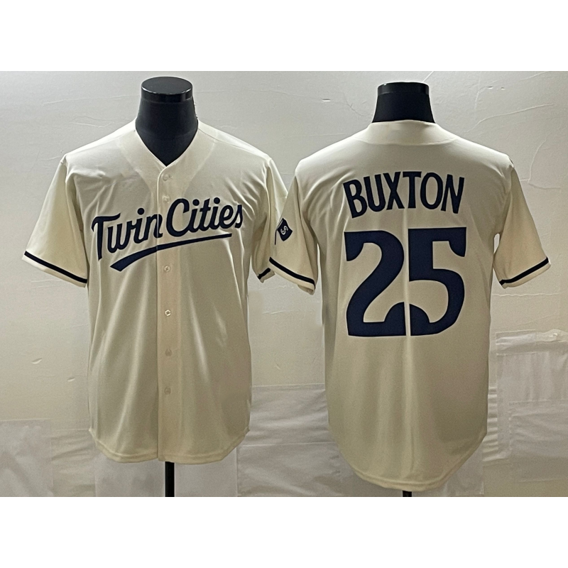 Minnesota Twins #25 Byron Buxton 2023 Cream RONA Cool Base Stitched Jersey
