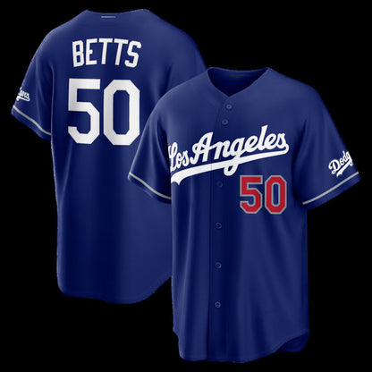 Los Angeles Dodgers #50 Mookie Betts Royal RONA Alternate Stadium Jersey